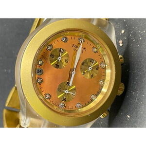 Swatch Irony Diaphane Chronograph Full Blooded Gold Tone SVCK4035AG 41mm